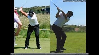 Jon Rahm golf swing  Long Iron faceon amp downtheline July 2017 [upl. by Latsirhc]