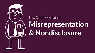 Misrepresentation and Nondisclosure  Contracts  Defenses amp Excuses [upl. by Assirahs773]