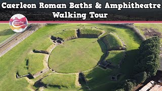 CAERLEON ROMAN BATHS amp AMPHITHEATRE WALES  Walking Tour  Pinned on Places [upl. by Lachance]