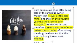 How to apply misrepresentation Liam cupcake scenario [upl. by Teena762]