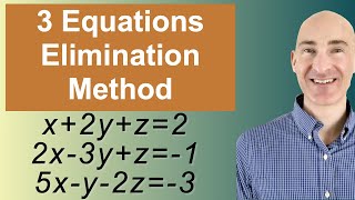 Solving Systems of 3 Equations Elimination [upl. by Etta]