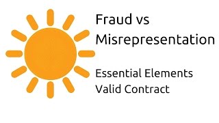 Fraud vs Misrepresentation  Other Essential Elements of a Valid Contract  CA CPT  CS amp CMA [upl. by Nnyrb]